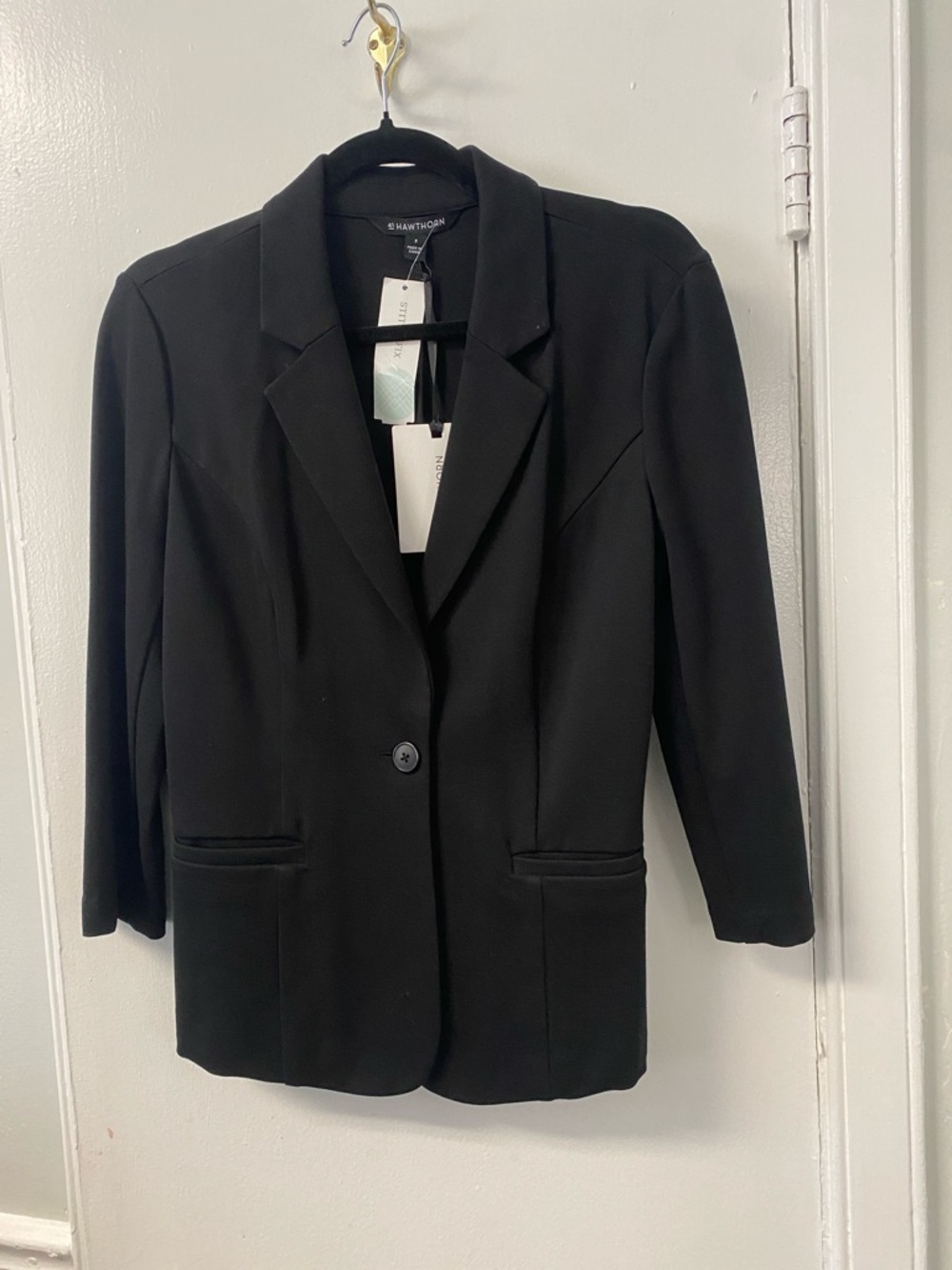 41 Hawthorn Black Single-Button Blazer